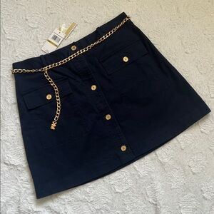 MICHAEL KORS Navy & Gold skirt NWT